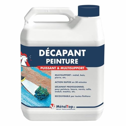 Metaltop - Decapant Peinture - 20 L - Enlève peinture, vernis et lasure sur toutes surfaces bois, métal, plastique, etc