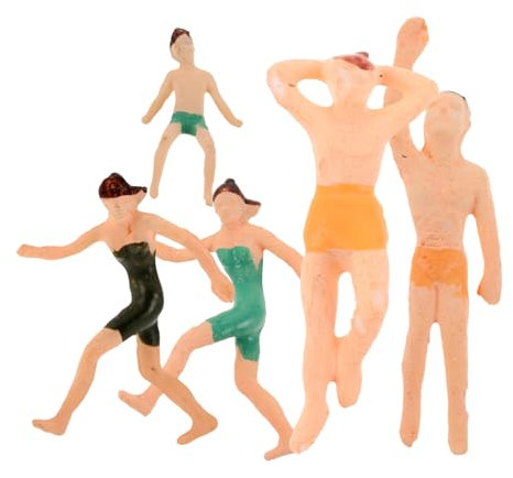 KOMBIUDA 5stücke Teilige Miniatur-menschenfiguren Handbemalte Modellfiguren Kleine Menschenfiguren Modell Strand-badeanzüge Figuren Für Actionfiguren Diorama