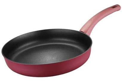 CTCOIJRN Sartenes de Cocina de 26cm, sartén for Carne y Tortilla, sartén for Carne casera, freidora de Aluminio, Utensilios de Cocina, sartén Antiadherente(Rot)
