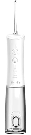 SMILEY Pro Aqua Munddusche Kabellos Zahndusche | Elektrisch Zahnreinigung Zahnzwischenraumreiniger Irrigator Zähne | Waterflosser Zahnreinigungsset Zwischenräume Zahnspülung Gerät mit 4 Tipps