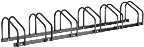 Joparri Cykelställ för 6 cyklar, 35–55 mm däckbredd flera stativ stativstativ hjulstativ golvstativ, cykelstativ golv mountainbike, HBT: ca 26 x 160 x 32 cm, svart