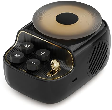 COLSUR Mini Bluetooth Speaker, Small Retro Speaker with Night Light, Portable Wireless Bluetooth 5.3, 1200mAh Battery, Support TF Card, Indoor/Bedroom/Living Room/Travel/Gifts