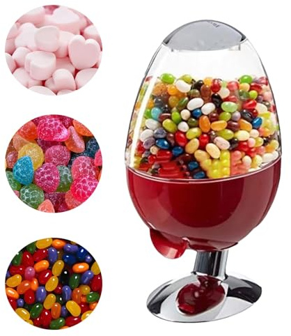 Automatic Candy & Snack Dispenser with Motion Sensor - 3 Dispensing Modes for Desk, Home, Party - Fun Red Design