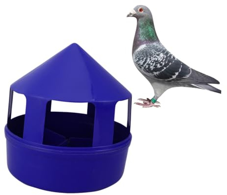 WEKAMOS Vogelfutterspender Dreifach Mit Deckel Futtertrog Für Tauben Und Kleine Vögel Multifunktional Für Futter Und Sand Leicht Zu Reinigen Langlebiger Vogel Futterbehälter in Blau