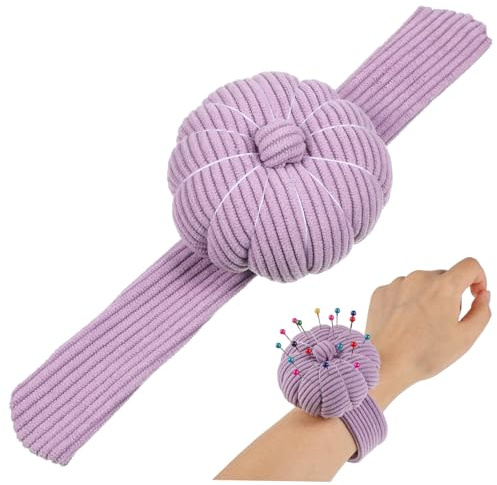 HEALSOPTHY Nadelkissen fürs Handgelenk Weiches Armband Nadelkissen aus Cordstoff mit Pp Baumwollfüllung Universelles Nähzubehör für Quilten und Basteln