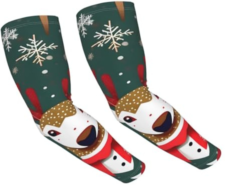 GaxfjRu Manicotti di raffreddamento per braccia di Natale per uomini e donne, traspiranti, protezione solare UV, maniche sportive per le braccia da donna