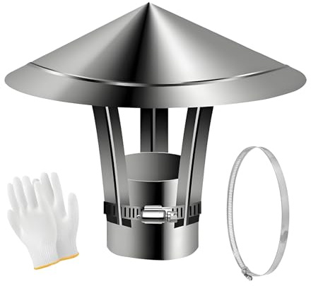 50-300mm Chapeau de Cheminée Poêle, Capot de Tuyau de Cheminées, Couvercle de Cheminée pour Toit Extérieur Réglable, Résistant au Vent et À la Pluie(300mm/11.8in)