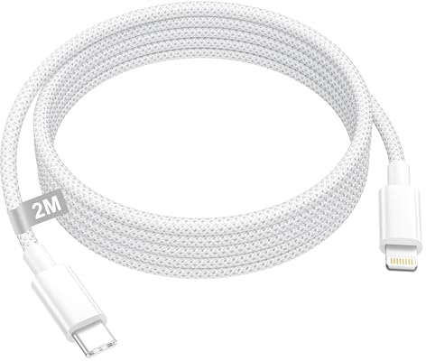 Cable iPhone 2M, Câble Lightning [Certifié MFi] Cable USB C vers Lightning | 2M Cable iPhone Charge Rapide Cable Lightning USB C Fil Chargeur pour iPhone 14 13 12 11 Pro Max/Mini/XS/XR/8/SE/iPad