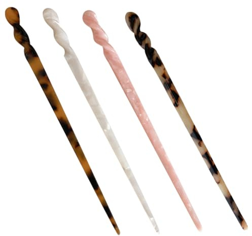 Forcine Cinesi Decorative per Chioma 4 Pezzi in Foglia di Acido Acetico | Chignon, Tocco Confortevole e Trama Fine, per Famiglia e Fidanzate, Accessori Donna