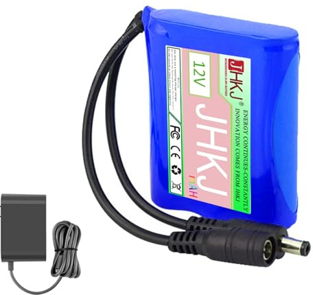 JHKJ Batería Recargable de Iones de Litio de 12 V CC, 10 000 mAh, 15 000 mAh, 30 000 mAh y 2500 mAh para Dispositivos de 12 V, Luces solares y pulverizadores.,12v,2200mAh