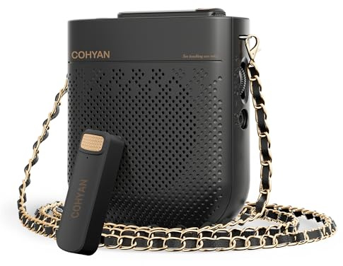 Amplificador de voz para profesores con micrófono de solapa inalámbrico Lavalier, micrófono Bluetooth portátil y altavoz, megáfono recargable para aula, reuniones, yoga