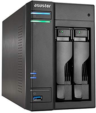 Asustor as6302t NAS 2 Bay di sistemi, Intel APOLLO Lake, Dual Core, 2 GB SO-DIMM DDR3L, Gbex 2, USB 3.0 X 4 (Type 3 X A, E 1 X C)