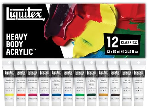 Liquitex Professional Heavy Body Acrylic Paint, Classic 12 x 59ml (2-oz) Set