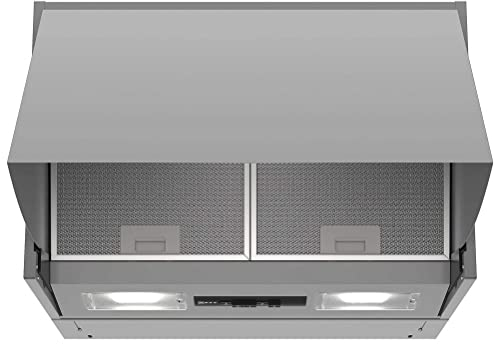 NEFF D64MAC1X0 Dunstabzugshaube, Zwischenbauhaube, 59.9 cm, Hohe Luftleistung mit 2-motorigem Gebläse, Silber