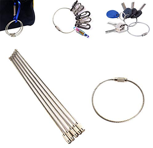 geo-versand 5X Stahlseil Angel Geocaches Schraubverschluss Drahtseil Travelbug Geocaching