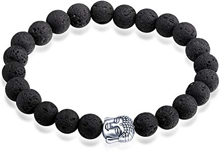 Feilok Buddha Charm Freundschaft Partner Armband Armbänder Armreif echten Natursteinen (spiritueller Schmuck) Strech Chakra Bracelet mit Edler Buddhismus Perle Weiß