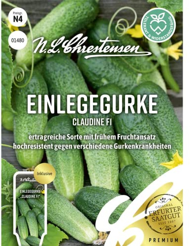 Einlegegurke Claudine F1, ertragreiche Sorte mit frühem Fruchtansatz, Samen