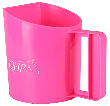 QHP Futterschaufel mit Henkel Fassungsvermögen 1,0 Liter, eine flache Seite (fuchsia)