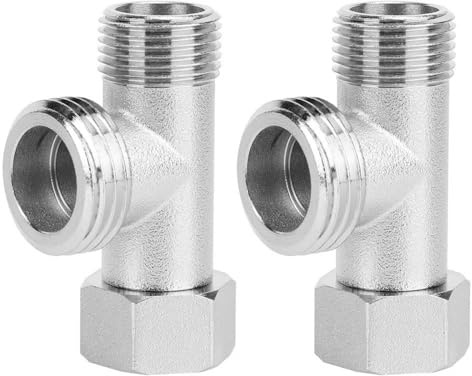 WC Umstellventil, 3 Wege Umschaltventil, 2 Stück 3 Wege Verbindungsventil WC Umstellventil Adapter Spülventil für Toiletten Badezimmer Küche Waschbecken Bidet(EU3/8)