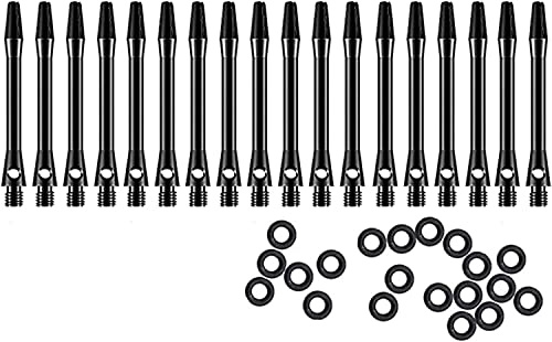 HERZWILD 18 st dart shafts svart blå dartpilskaft dart gummring (kort svart lugg)