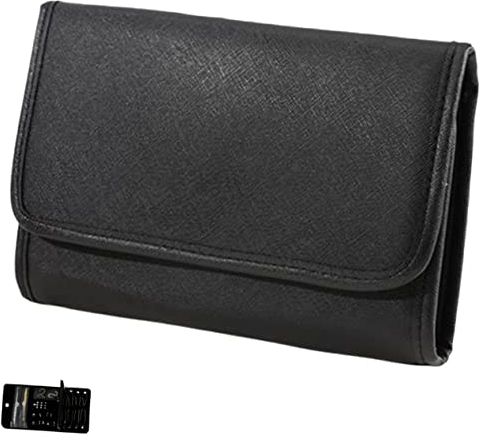 Cabilock Faltbare Schmucktasche Für Reisen Kleiner Schmuck Organizer Aus Pu Schmuckrollen Organizer Mit Taschen Für Halsketten Ohrringe Armbänder Sicherer Schutz Praktisches Design