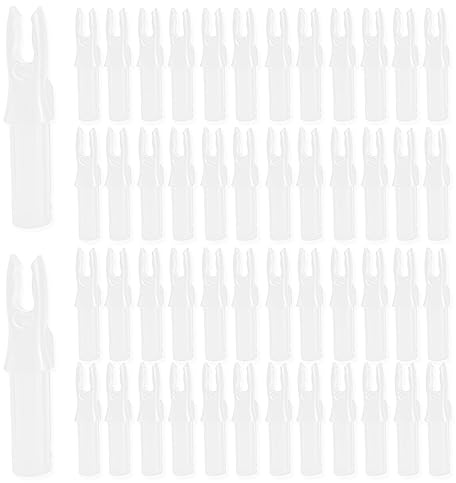 SVUPUE Encoche de la Flèche en Plastique, 50 Pièces Encoche de Flèche de tir à l'arc pour Tige de Flèche de 6,2 mm de Diamètre (Blanc)