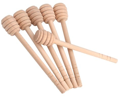 50Pcs Set Honey Dipper Sticks, Wooden Honey Dipper, Mini Honeycomb Stick, Honey Stirrer Stick, Wooden Mini Jam Honey Dipper Jar Dispensing Collecting Stirring Rod Stick (15CM)