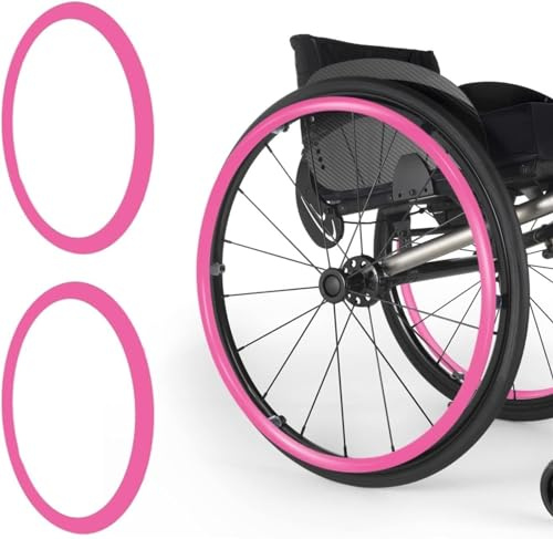 Rollstuhl-Schiebefelgenabdeckungen, rutschfeste Griffe, 1 Paar Silikon-Handabdeckungen, Handschiebeschutzabdeckungen, Zubehör for Hinterradgriffe (Color : Pink, Size : 24inch)