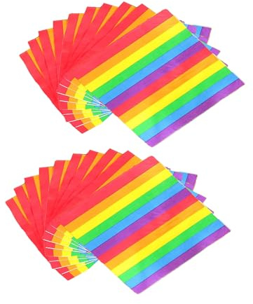 Lot de 20 serviettes de table jetables arc-en-ciel pour fête LGBTQ