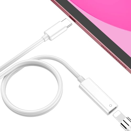 iPencil-Ladekabel, für iPad 10. Generation für Apple Pencil 1. Generation, USB C auf Lightning Adapter Unterstützt das Aufladen des Pencil und die Bluetooth-Kopplung, für Apple Pencil Adapter