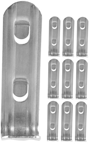 Housoutil 10pcs Stainless Steel Refrigerator Support Clamps Curved Cooler Shelf Clips to Hold Refrigerator Rack Firmly and Prevent Deformation for Freezer and Fridge
