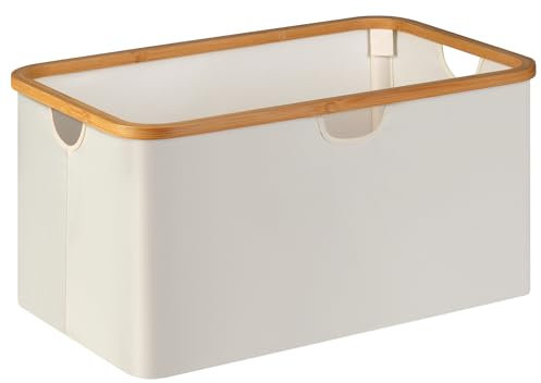iEGrow Wäschekorb 3 Fächer, Beige Aufbewahrungskorb für Schlafzimmer Badezimmer, Waschküch