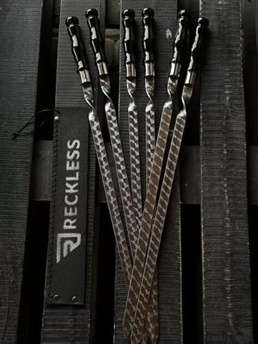 Schaschlikspieß mit Holzgriff aus Edelstahl, ein Set