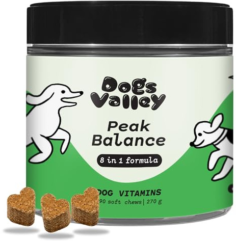 Dogs Valley Vitamine für Hunde Peak Balance 90 Stück - Hundeleckerli Nahrungsergänzungsmittel Hund Getreidesfrei - Gesunde Hundesnacks mit Nährstoffen, Multivitamin - Gelenke Verdauung Immunsystem