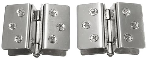 Bisagras de puerta de cristal de ducha de acero inoxidable de 180° con tornillos autobloqueantes, paquete de 2 para vidrio de 6 mm a 12 mm de grosor