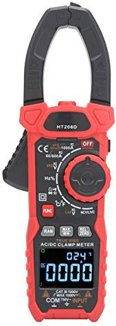 HT208D 6000 Cuentas AC/DC Pinza Amperimétrica Digital - Multímetro Automático Inteligente de Alta Precisión para Electricistas y Proyectos de Bricolaje