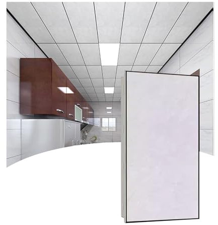 LVLDAWA Abgehängte Deckenplatten Dekorative Aluminium-Wandpaneele Mit 3D-Struktur Dekorative PVC-Deckenpaneele Für Keller, Badezimmer Und Küche(D-60X30CM-5pcs)