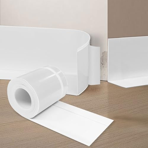 YushengTai Rodapie PVC,Blanco 18 M PVC Rodapies Autoadhesivo 50 x 20 mm, Rodapie Apto Para Cocina y Baño | Material de PVC, zócalo suave, autoadhesivo, resistente al agua, fuerte fuerza adhesiva, zócalos para cocina y baño
