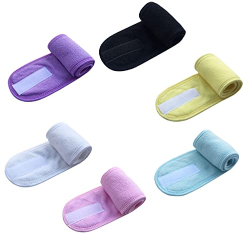VALICLUD 6 Stück Gelb Violett Stirnband Zum Schminken Gesichtswäsche Schweißband Für Spa Make-up Und Sport Haarwickel Aus Hautfreundlichem Material