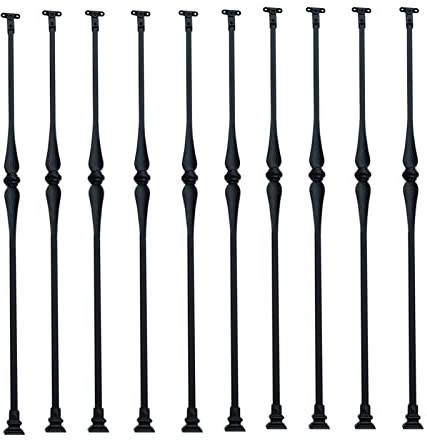 Black Square Staircase Balusters European Style Extra Tall 20 70 Inch Deck Railing Spindles Kits for Wood Outdoor Stair Porch Garden Pool Balcony