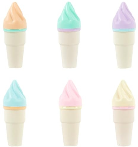 TOVINANNA 6 pièces Surligneurs Forme de Cornet Glace Stylos Fluorescents Colorés pour École et Bureau Lot de Marqueurs Aquarelle Portables et Créatifs