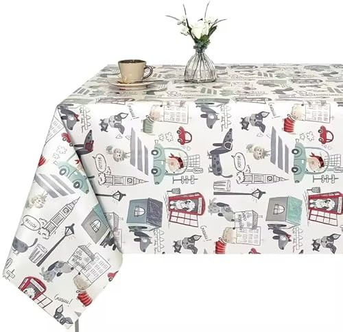 BESCH Mantel PVC Cuadrado Impermeable Lavable y Fácil de Limpiar Fabricado en España - Mantel Hule Antimanchas para Mesas Tamaño 160x140cm