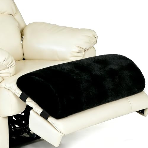 Recliner Leg Rest Cushion, 58x25x10cm Leg Pillow, Half Moon Leg Support Pillow for Bed with Adjustable Strap, Multifunctional Under Knee Support Pillow for Bed Chair Sofa for Neck Waist Leg (Black)