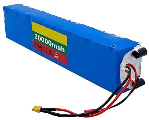 Batería para Bicicleta Eléctrica Batería Recargable De 36V 20Ah, Baterías De Patinetes Eléctricos 10S3P con Cargador Y BMS, para 200W-750W Motores 36V 20Ah,XT30+JST