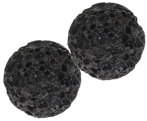 TOVINANNA 2 Piezas Bola Exfoliante para Manos y Talones de Piedra Volcánica Negra, Esférica, Adecuado para Cuidado en Casa y Eliminación de Piel Muerta