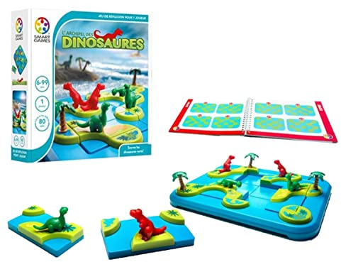 Smartgames – SG 282 fr – Arcipelago dei dinosauri – Gioco di riflessione per bambini, 1 giocatore