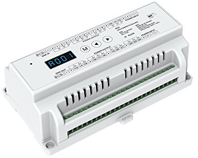 24 CH Constant Voltage DMX512 Decoder Din Rail Mounted 24 Channel 24CH RGB Controller 24ch Dimming Controller DC 5-24V