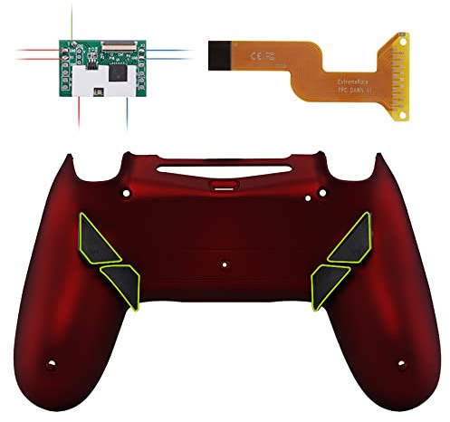 eXtremeRate DAWN Remap Kit Programmabile per ps4 Joystick,Cover&4 Tasti Posteriori Aggiuntivi Back Button per ps4 Controller JDM-040/050/055-Rosso