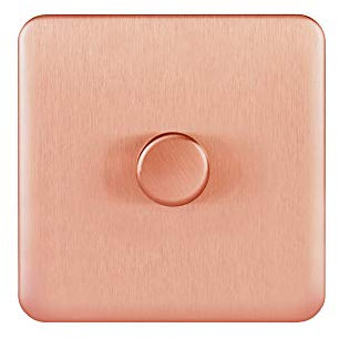 Schneider Electric Lisse Screwless Deco - Single Universal 2 Way Dimmer Light Switch, 400W/VA, GGBL6012CLCS, Light Copper