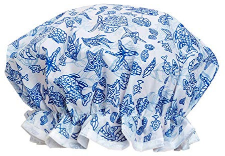 Bodylife Shower Cap Reusable Bath Cap Dual layered Waterproof Blue Lagoon 27cm